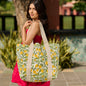 Lemon Groves Block Printed Canvas Bag