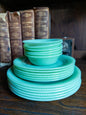 Set of 6, Vintage Anchor Hocking Jane Ray Jadeite Ribbed Set