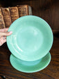 S/2 Vintage Fire-King Jane Ray Jadeite 9 1/8″ Dinner Plate