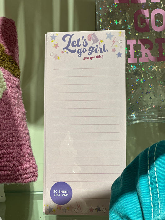 Let's Go Girls Skinny List Pad