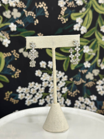 Silver Flower Hoop Earrings