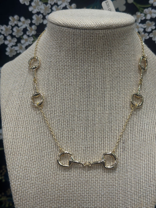 Gold Horse Bit Necklace