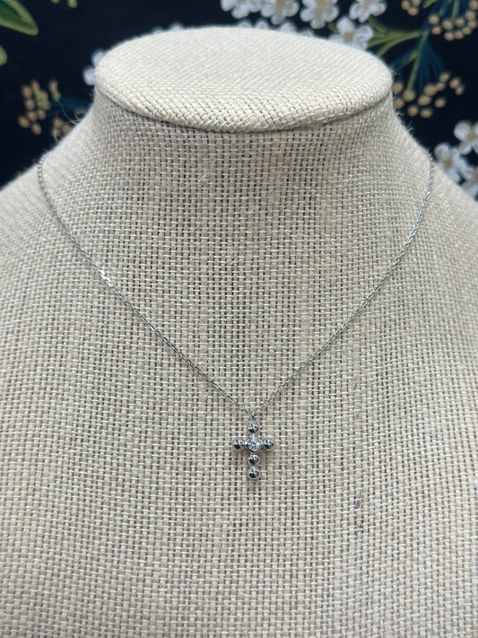 Silver Holy Bubble Cross Necklace