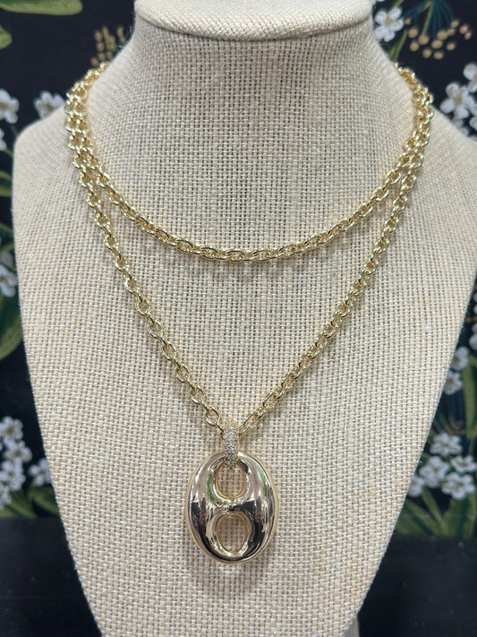 Gold Marina Charm Necklace