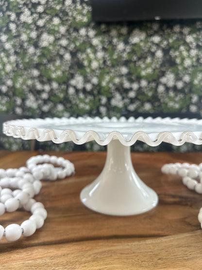 Vintage Fenton Silver Crest Pedestal Cake Stand