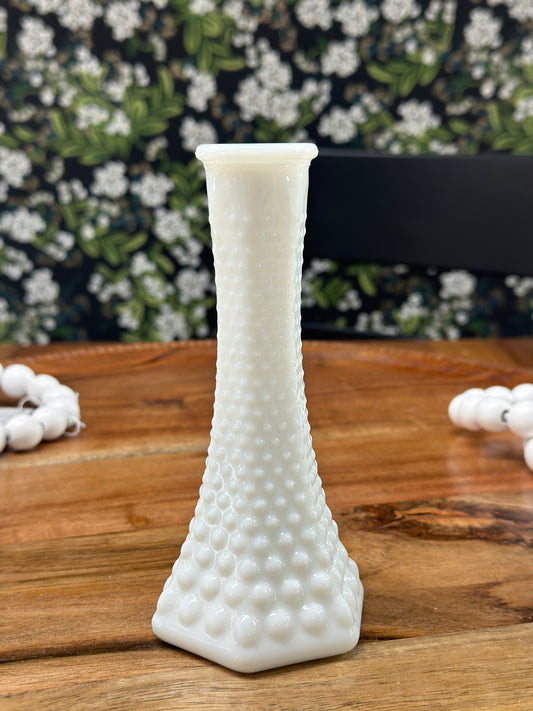 Vintage E.O. Brody Co. Hobnail Milk Glass Bud Vase