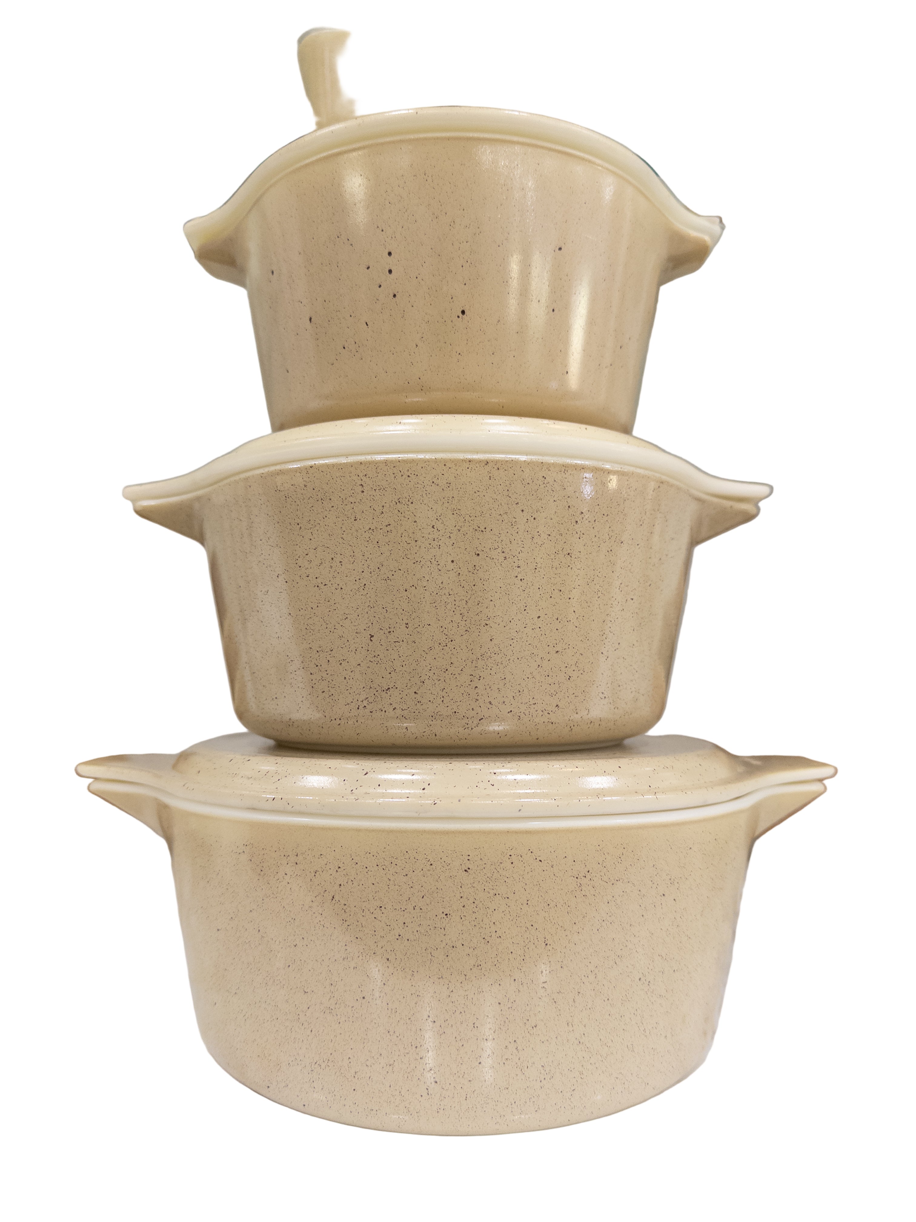 Vintage Pyrex Homestead Brown Speckled Casserole Dishes W/ Lids - Thumbnail 2