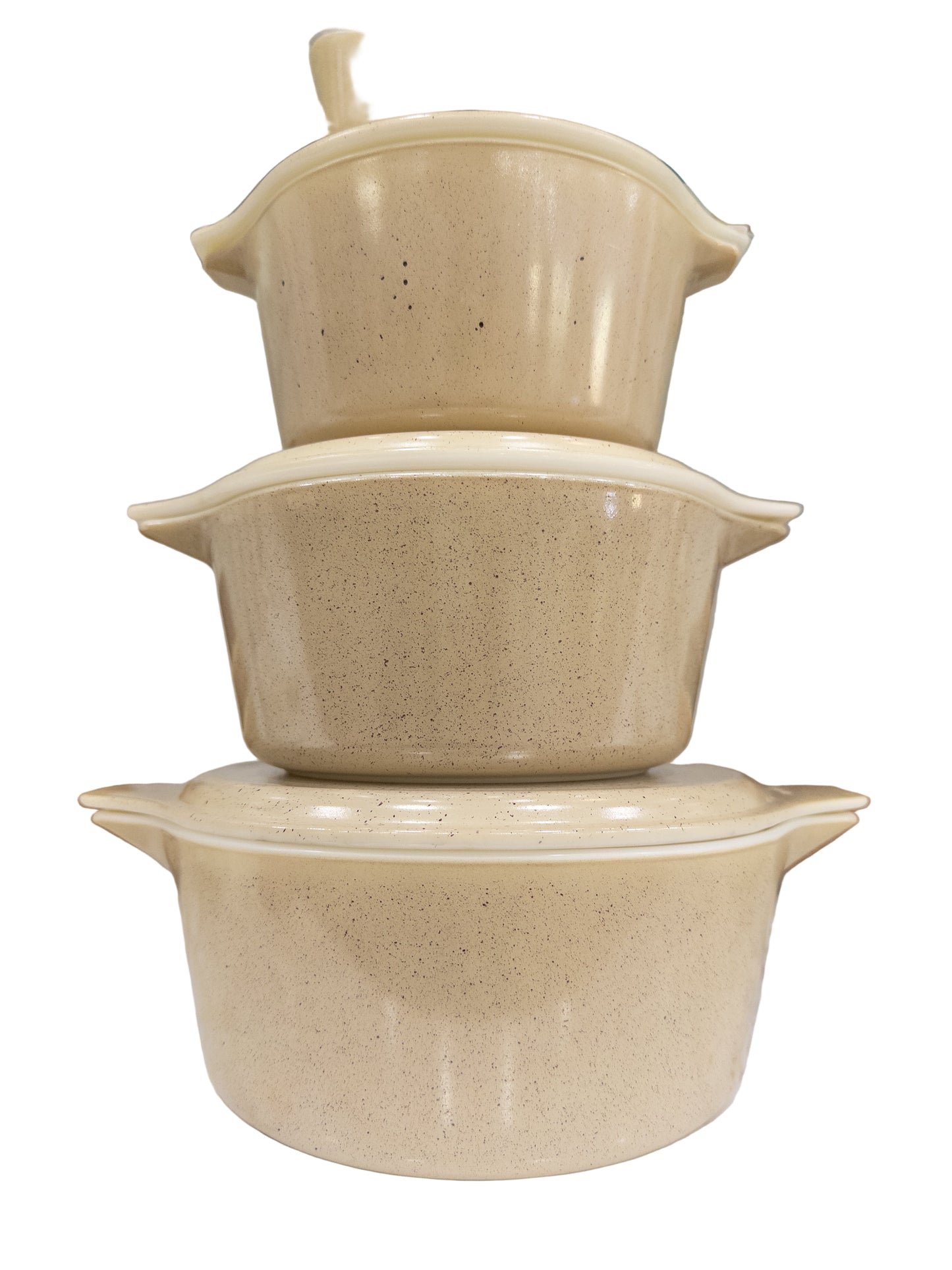 Vintage Pyrex Homestead Brown Speckled Casserole Dishes W/ Lids,  Set Of 3