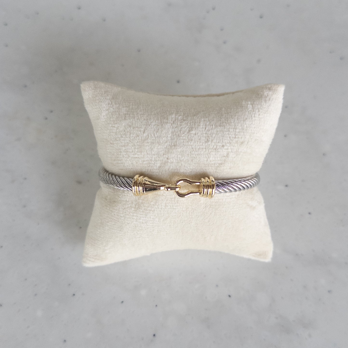 Mixed Metal Buckle Bangle Bracelet