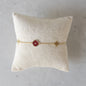 Dainty Gold Star + Red Clover Bracelet