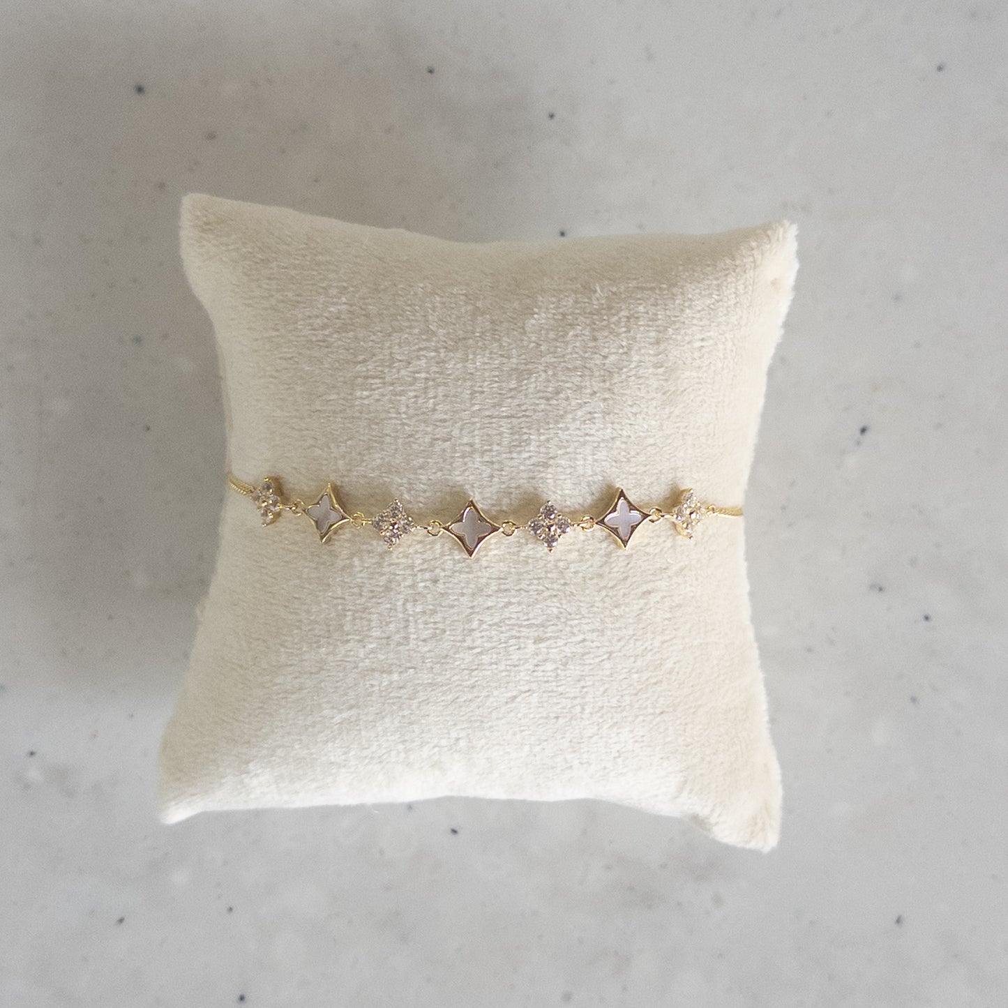 Dainty Star MOP/CZ Gold Bracelet