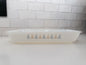 Vintage Anchor Hocking Fire-King Candle Glow Milk Glass Baking Dish w/ Blue Atomic Stars