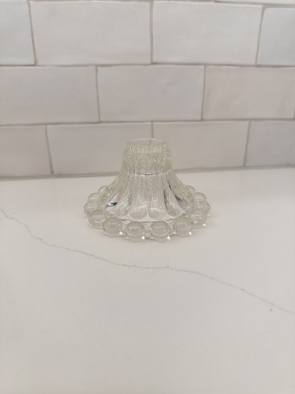 Vintage Anchor Hocking Clear Glass Boopie Candlestick Holder w/ Bubble Base
