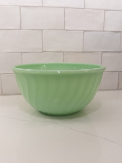 Vintage Fire-King 8" Jadeite Swirl Mixing Bowl