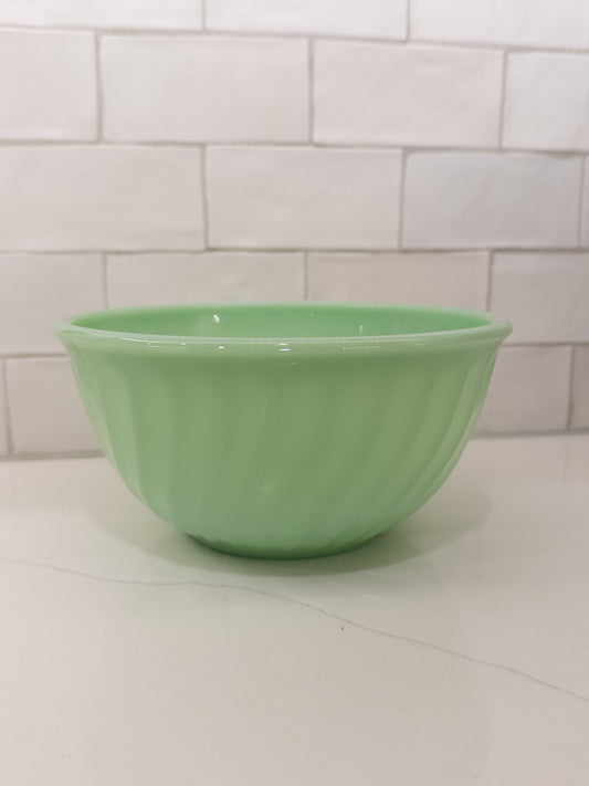 Vintage Fire-King 8" Jadeite Swirl Mixing Bowl