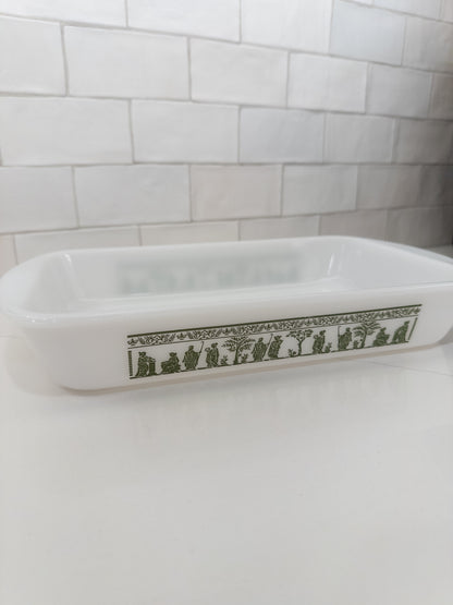 Vintage Pyrex Hellenic Green Casserole/Baking Dish