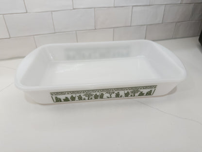 Vintage Pyrex Hellenic Green Casserole/Baking Dish