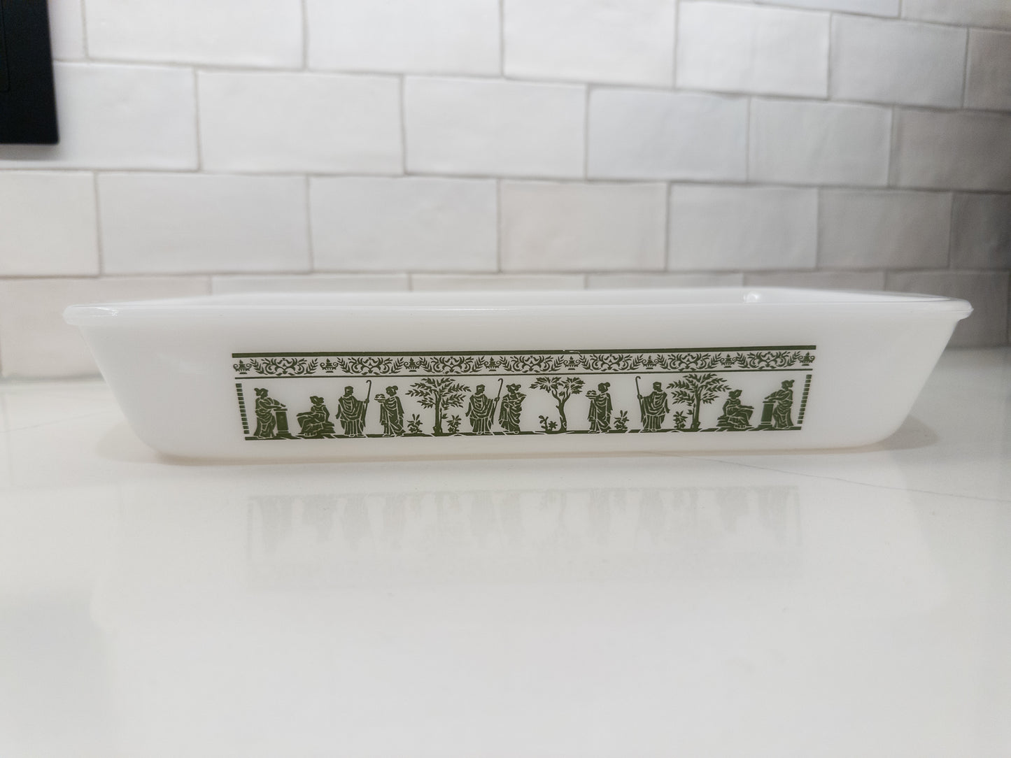 Vintage Pyrex Hellenic Green Casserole/Baking Dish
