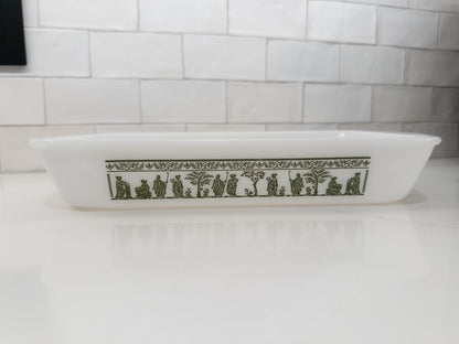Vintage Pyrex Hellenic Green Casserole/Baking Dish
