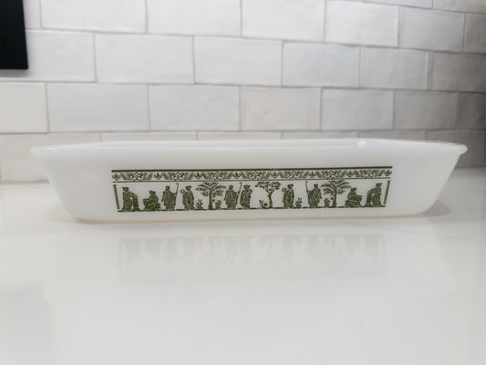 Vintage Pyrex Hellenic Green Casserole/Baking Dish
