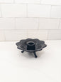 Vintage Fenton Black Amethyst Lotus Flower Candle Holder