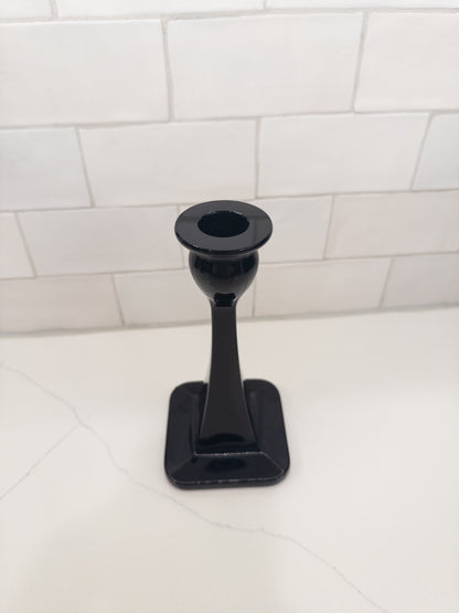 Vintage Black Amethyst Tall Candlestick