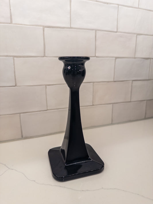 Vintage Black Amethyst Tall Candlestick