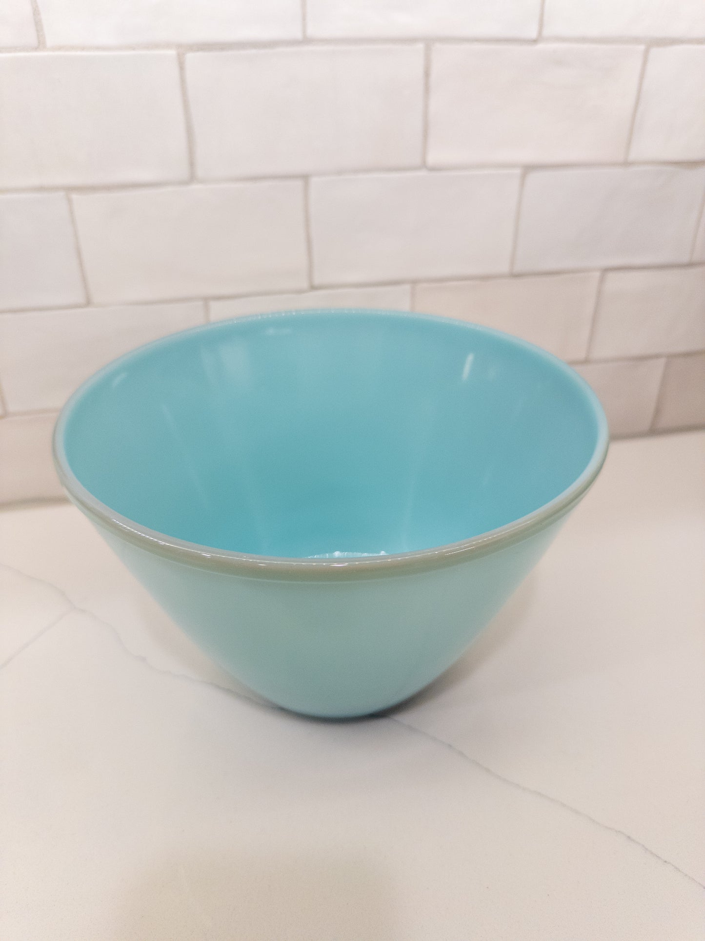 Vintage Fire King Delphite Blue Ovenware Splash-Proof Mixing Bowl