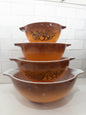S/4, Vintage Pyrex Old Orchard Cinderella Mixing Bowl Set
