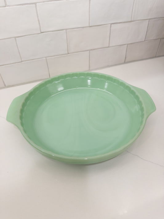 Vintage Anchor Hocking Fire-King Jadeite 2000 Pie Plate w/ Fluted Rim