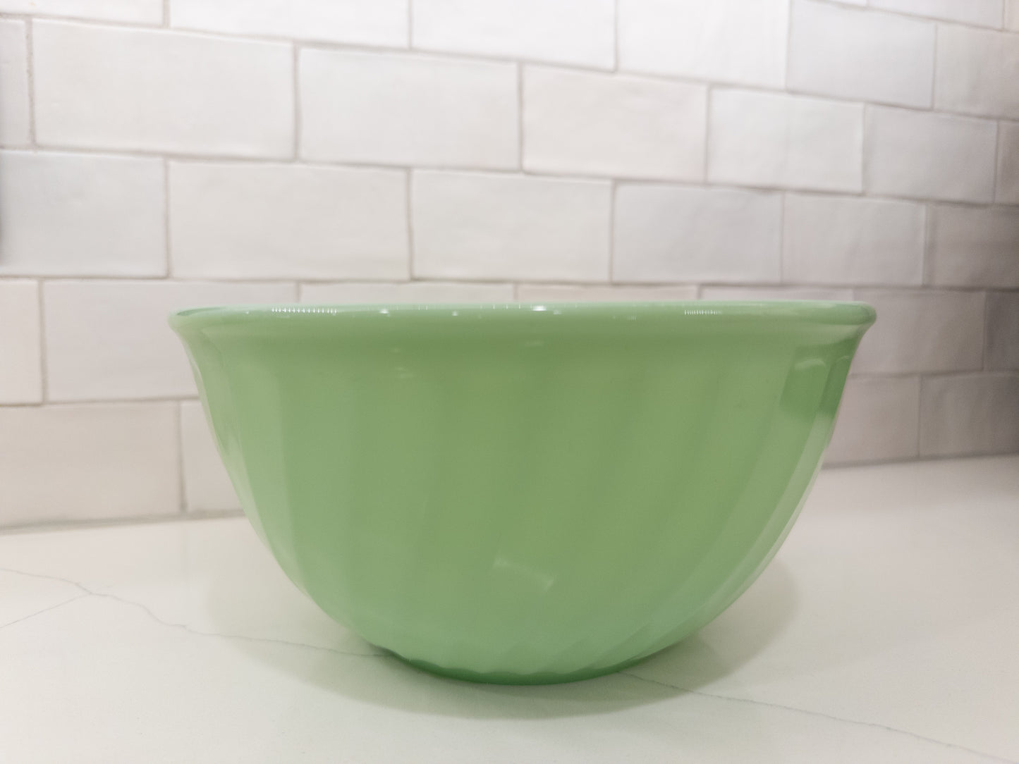 Vintage Fire King Jadeite Swirl Pattern Mixing Bowl