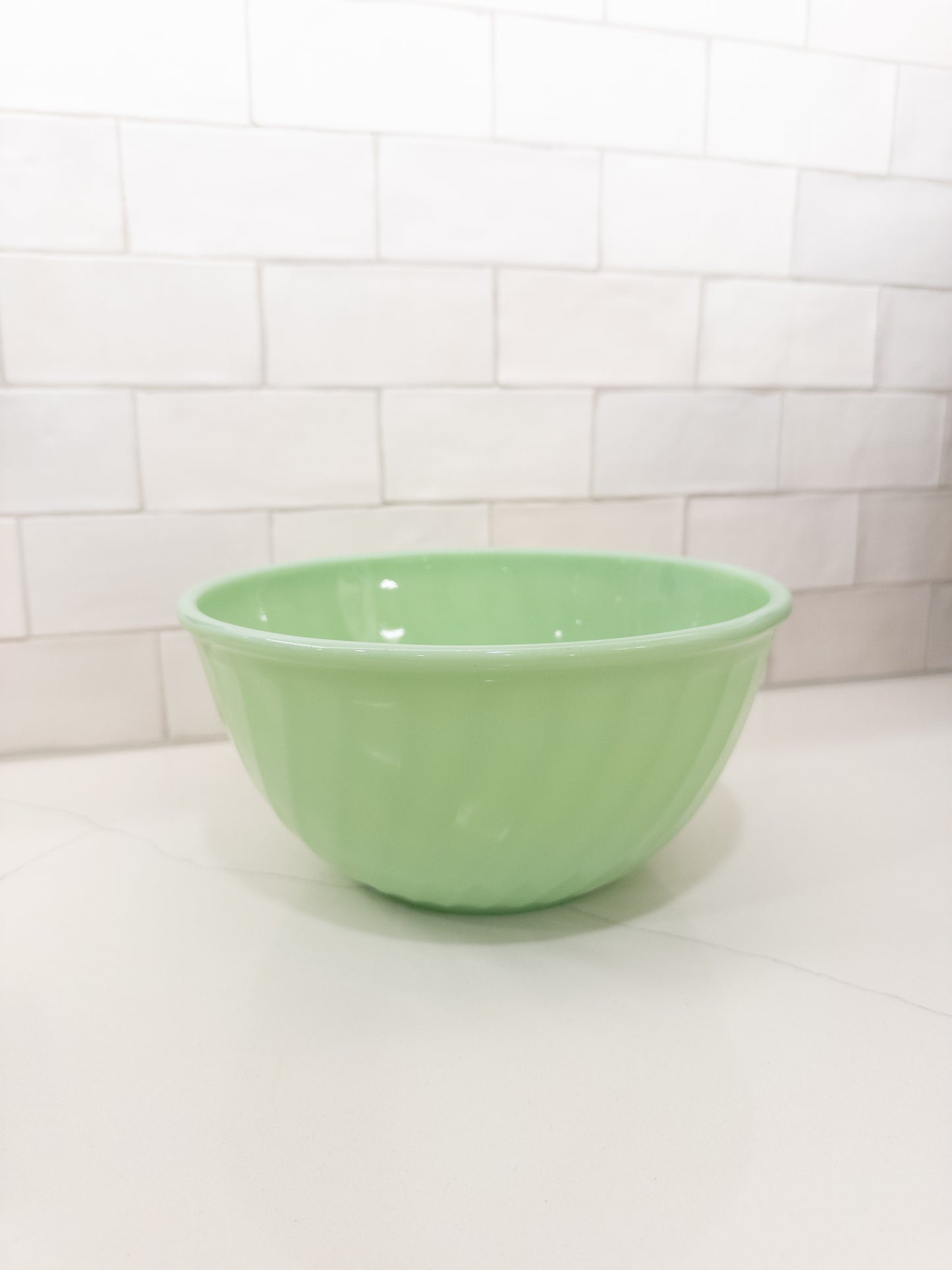 Vintage Fire King Jadeite Swirl Pattern Mixing Bowl