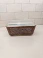 Vintage Pyrex 503 Woodland Brown Refrigerator Dish w/ Dish