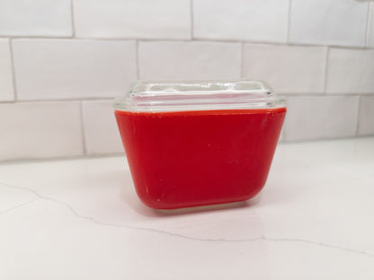 Vintage Pyrex 501 Red Refrigerator Dish w/ Lid