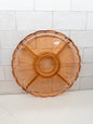Vintage Pink Depression Glass Serving Platter w/ Scallop Edge