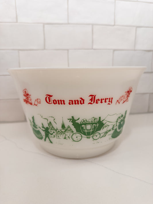 Vintage Hazel Atlas Tom and Jerry Punch Bowl Set
