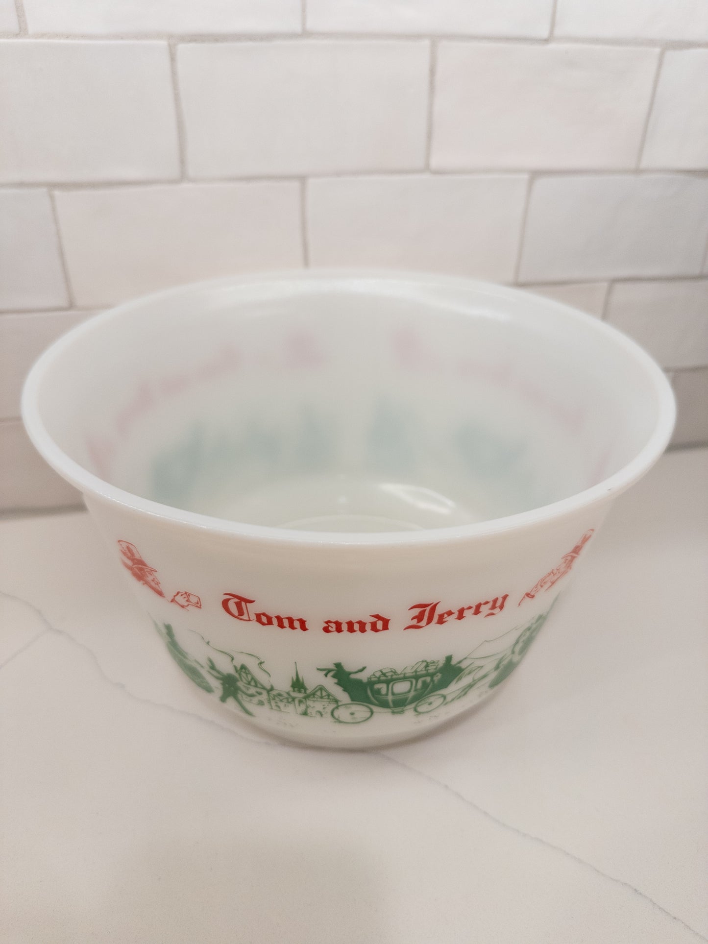 Vintage Hazel Atlas Tom and Jerry Punch Bowl Set