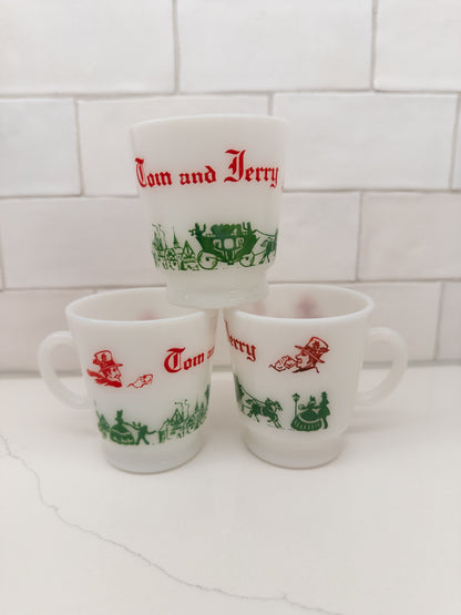 Vintage Hazel Atlas Tom and Jerry Punch Bowl Set