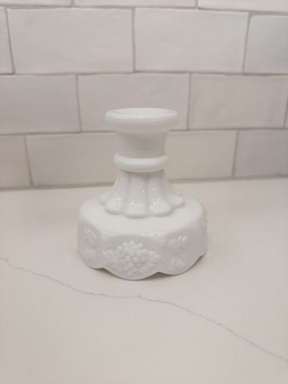 Vintage Westmoreland Milk Glass Grape Pattern Candle Stick Holder