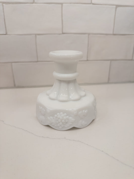 Vintage Westmoreland Milk Glass Grape Pattern Candle Stick Holder