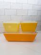 S/4, Vintage Pyrex Daisy Citrus Refrigerator Dishes Set W/ Lids