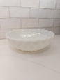Vintage Anchor Hocking Milk Glass Bubble Pattern Serving Bowl