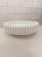 Vintage Fenton Silver Crest White Milk Glass Shallow Round Bowl