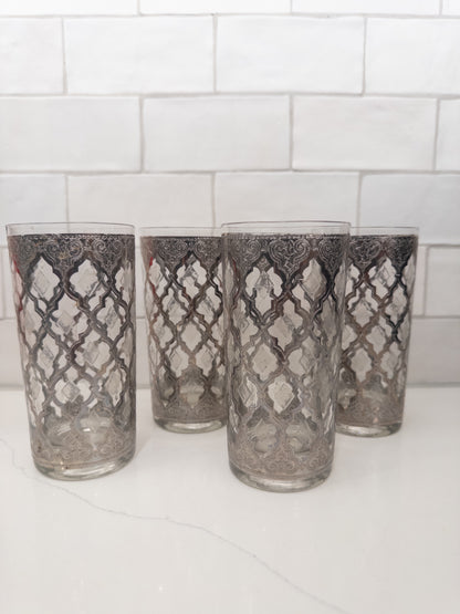 S/4, Vintage Culver Silver Valencia Mid-Century Modern Highball