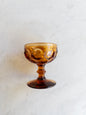 S/10, Vintage Amber Imperial Thumbprint Small Dessert Compote Glass