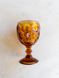 S/9, Vintage Amber Imperial Thumbprint Goblets