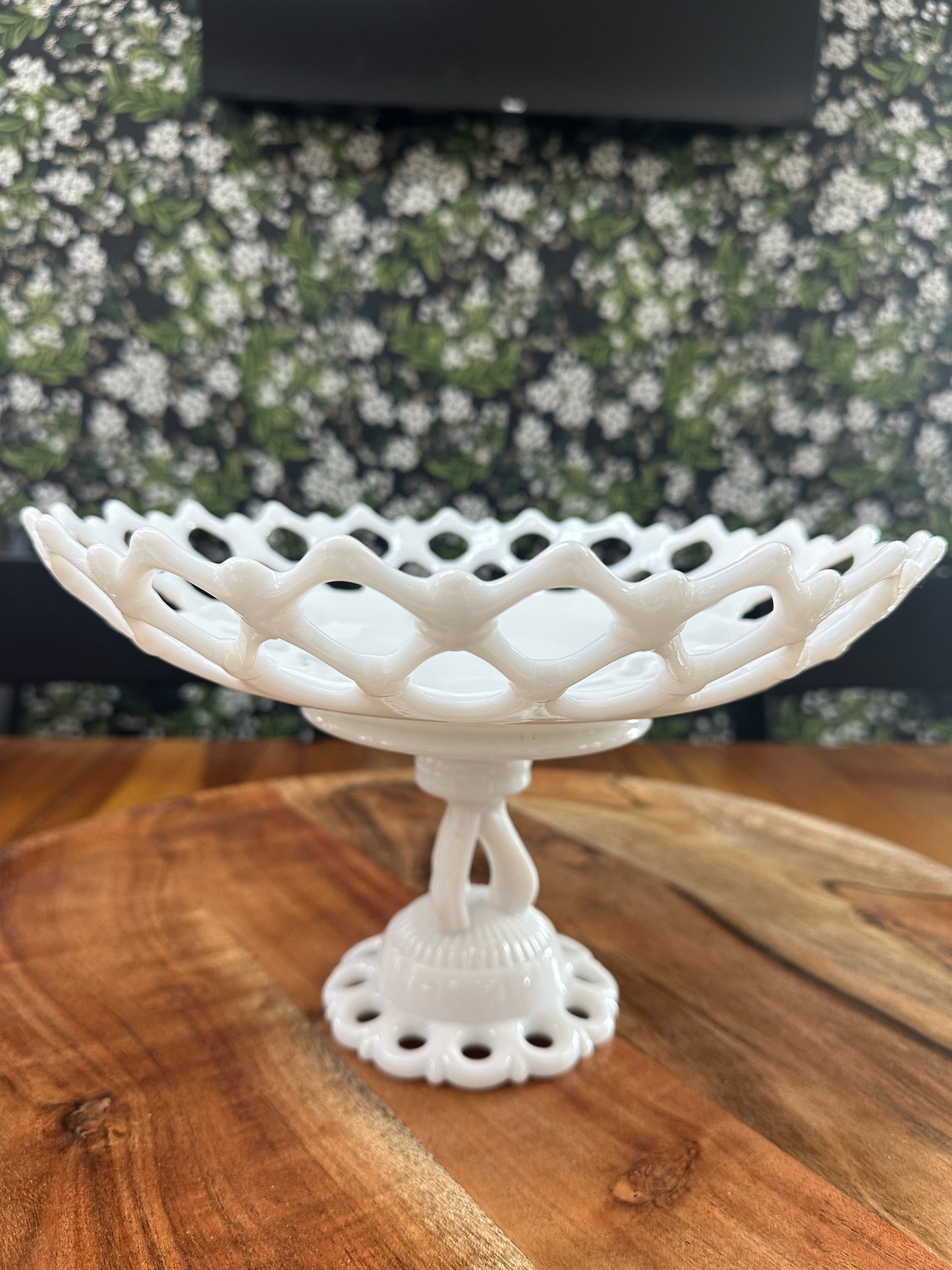 Vintage Westmoreland Doric Pedestal Compote Milk Glass