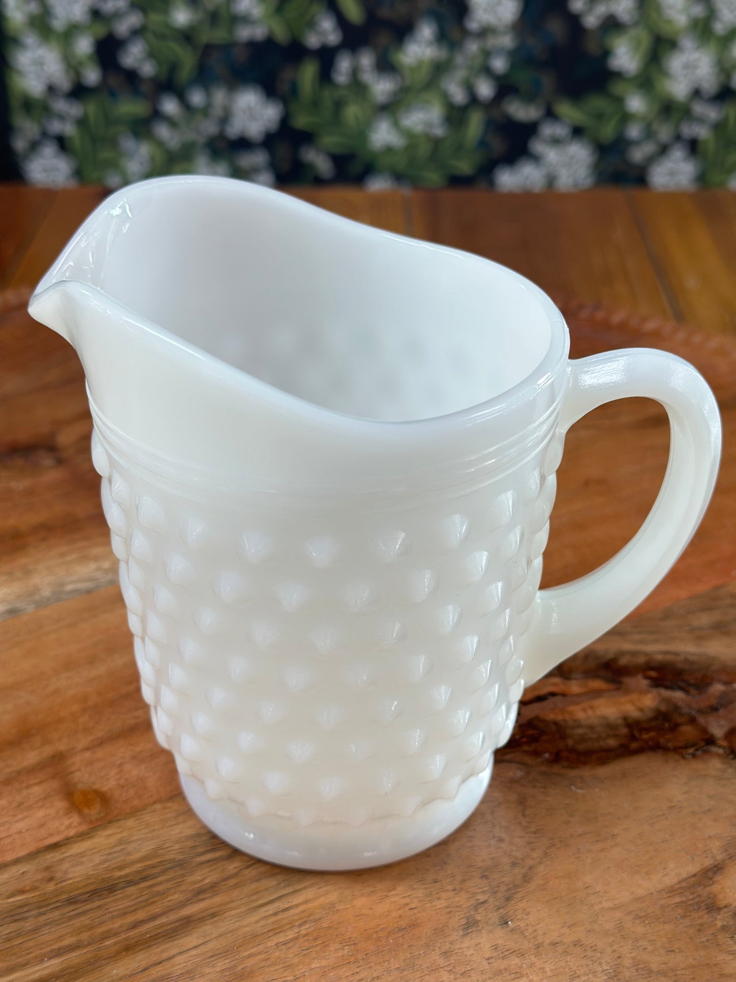 Vintage Fenton Hobnail 5 1/2" Milk Glass Pitcher