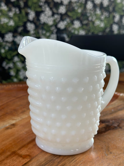 Vintage Fenton Hobnail 5 1/2" Milk Glass Pitcher