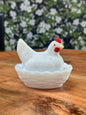 Vintage Painted Mini Hen on Nest Westmoreland